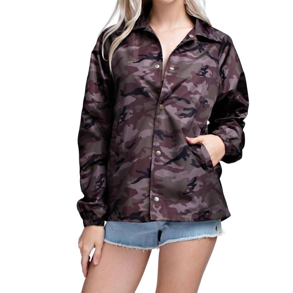 NEW HONEY PUNCH camo coaches jacket in gray